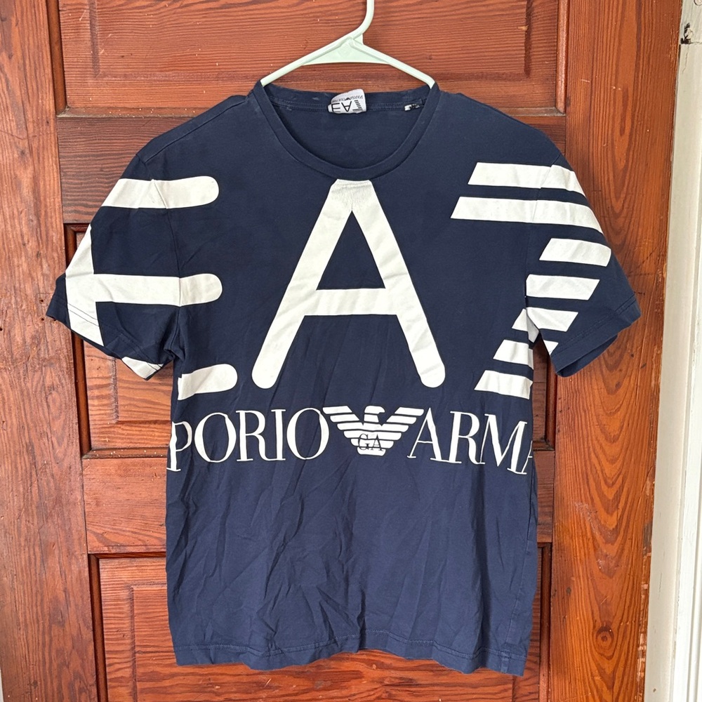 Emporio Armani tee navy and white size Small